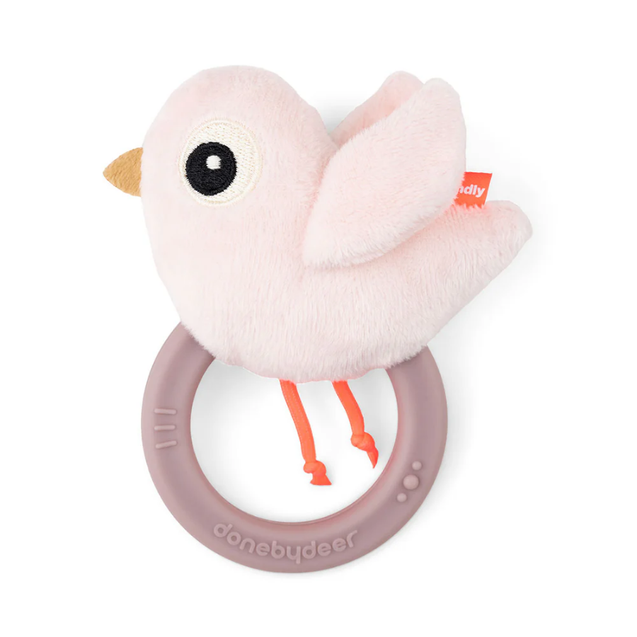 Sensory Rattle with Teether - Birdee