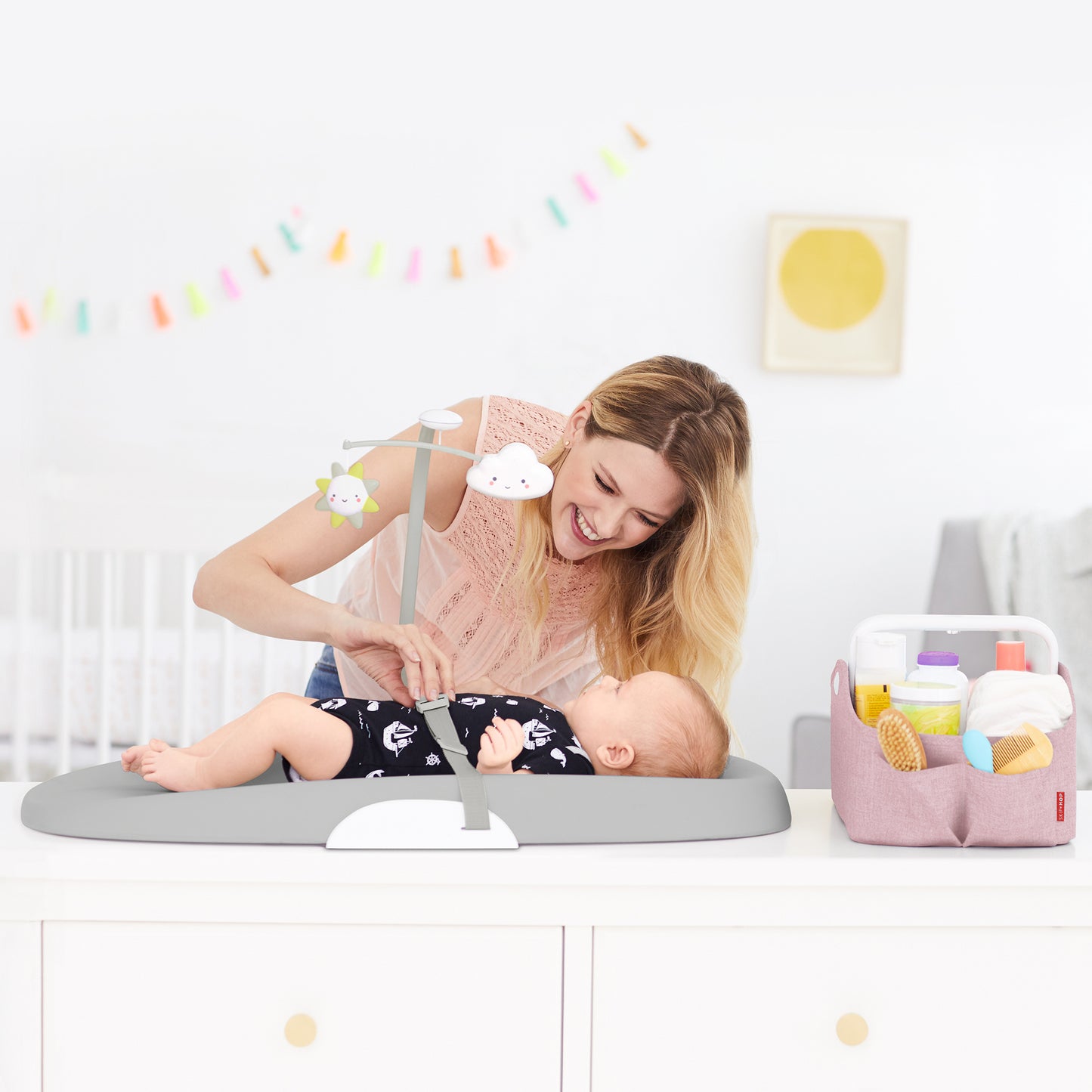 Light Up Diaper Caddy Heather Pink