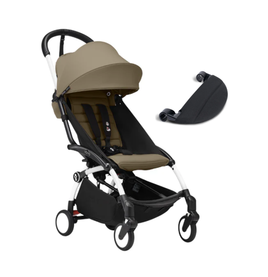 YOYO Stroller - White Frame with Color Pack & Leg Rest