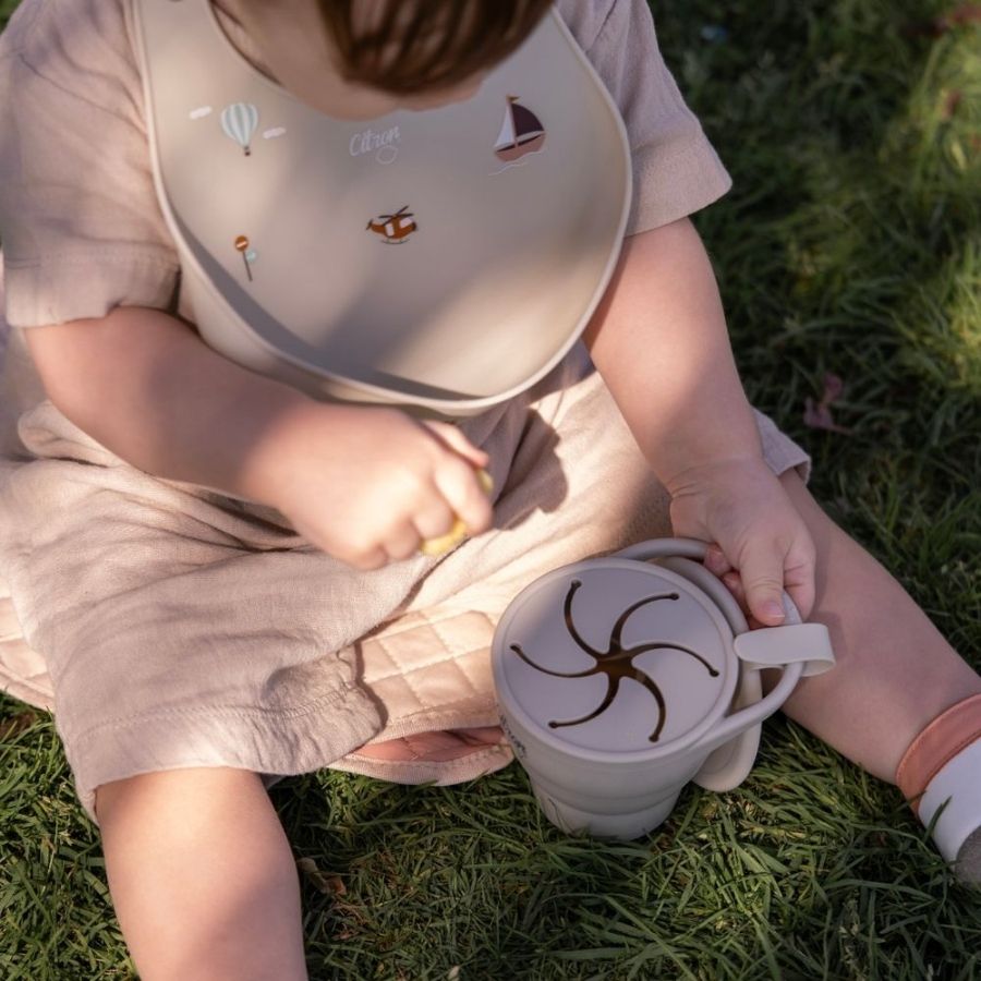 Citron Spill Free Snack Cup for Toddlers with Leak-Resistant Lid and Easy-Grip Design