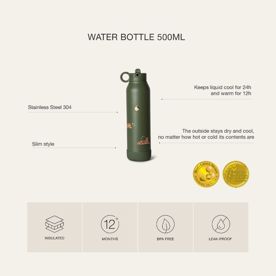 Stainless Steel Water Bottle — Multiple Capacities and Printed Designs