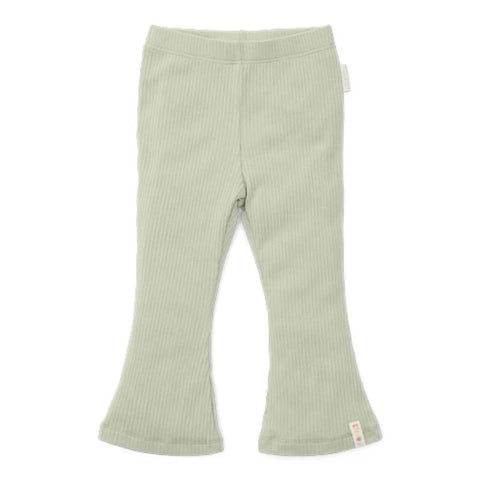 *Pre-order May* Flared Ribbed Trousers - Grass Green