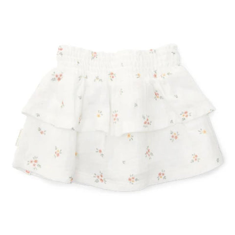 *Pre-order May* Muslin Cotton Skirt - White Meadows