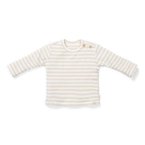 *Pre-order May* Long Sleeve T-shirt - Stripe Sand / White