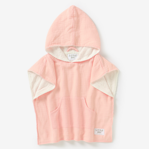 LITTLE SOL+ | Hooded Beach Towel - Soft Pink | Age 0-2