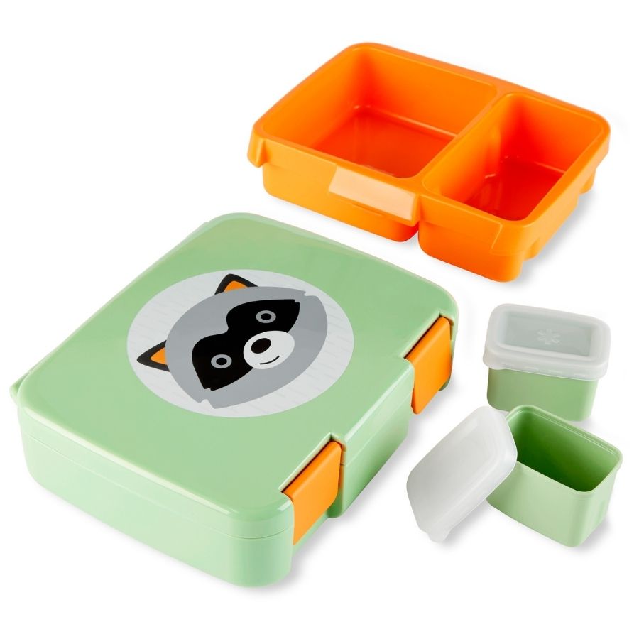 Zoo Bento Box Kids Lunch Container with Multiple Compartments and Leak-Resistant Lid