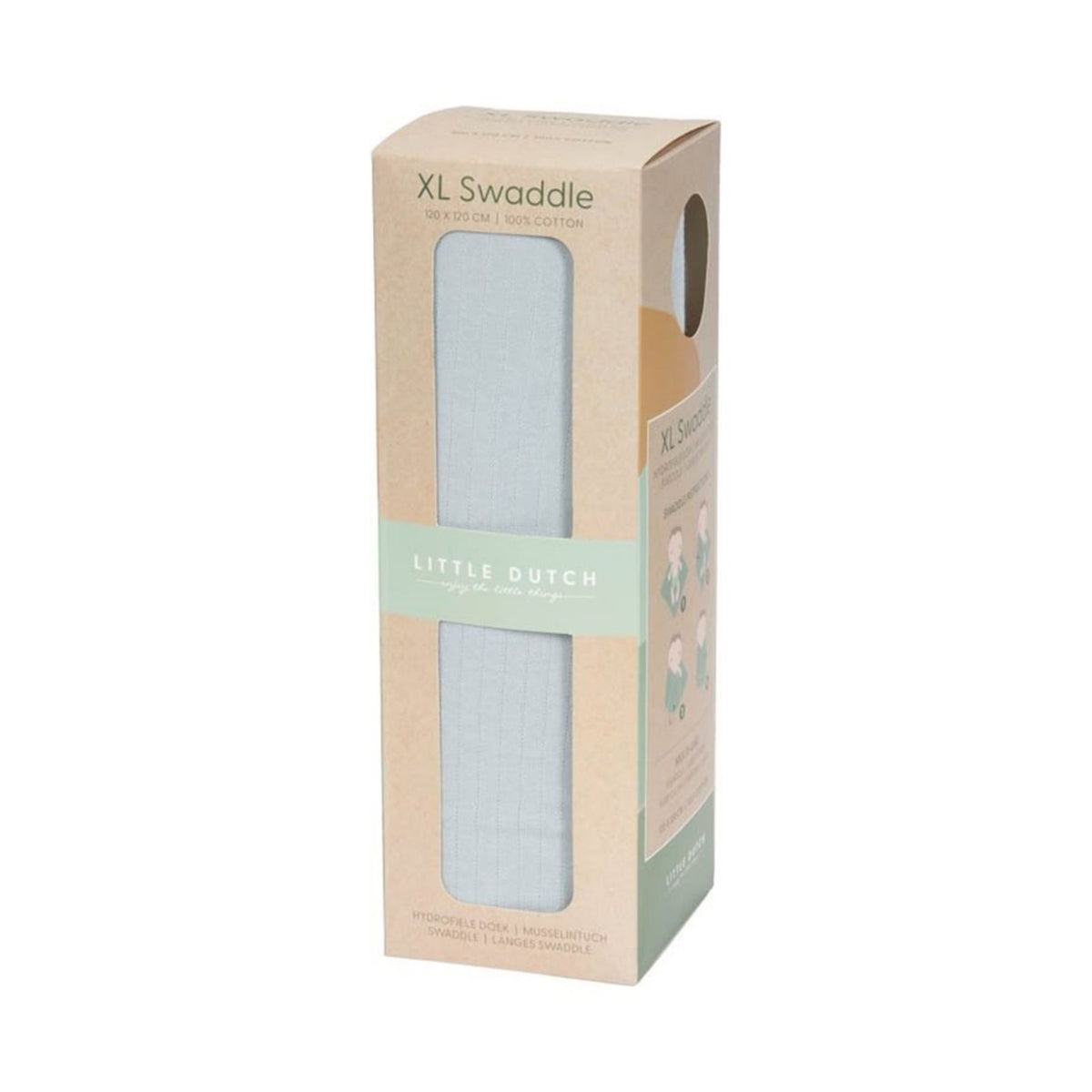 Shop Online Swaddle 120 x 120 cm Pure Soft Blue UAE, KSA Sweet