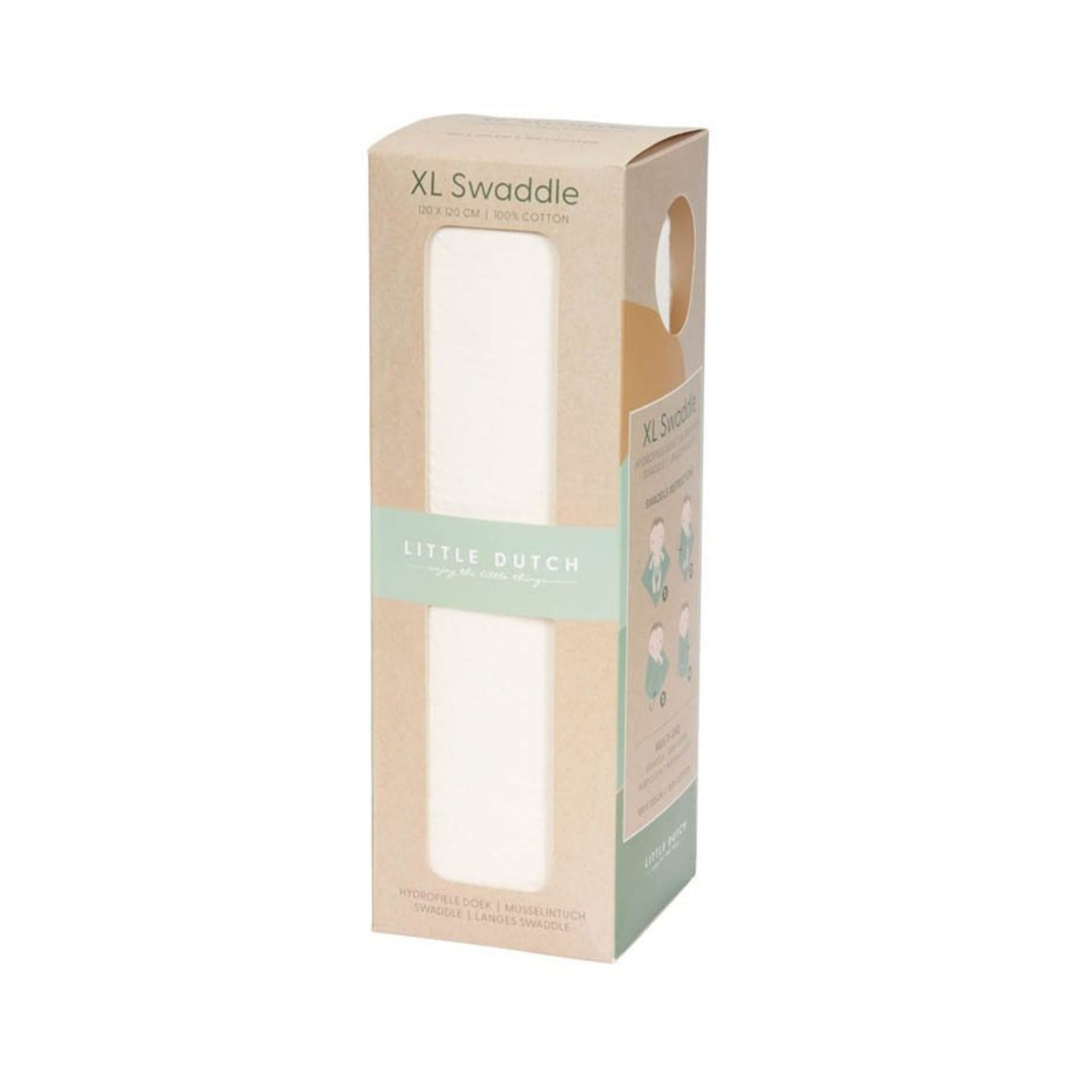 Swaddle 120 x 120 cm Pure Soft White Sweet Pea Kids