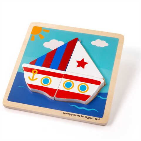 Bigjigs | Chunky Lift Out Boat Puzzle For Toddlers | Sweet Pea
