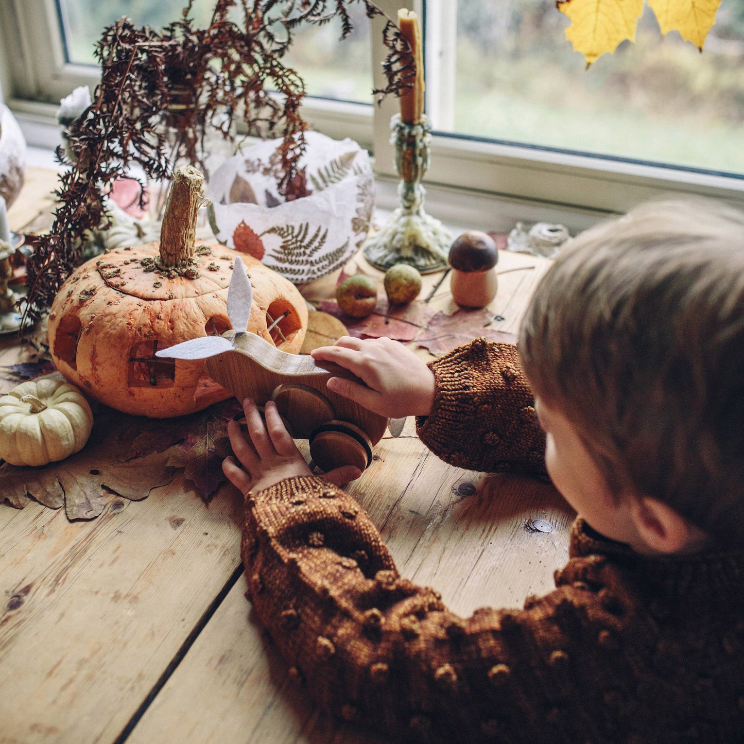 Push & Pull Bamboo Wooden Baby Toy - Classic Pull-Along Nursery Toy for Toddlers