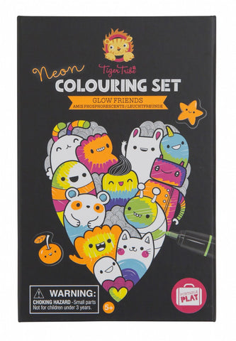 Tiger Tribe | Neon Colouring Set - Glow Friends | 3 Years+
