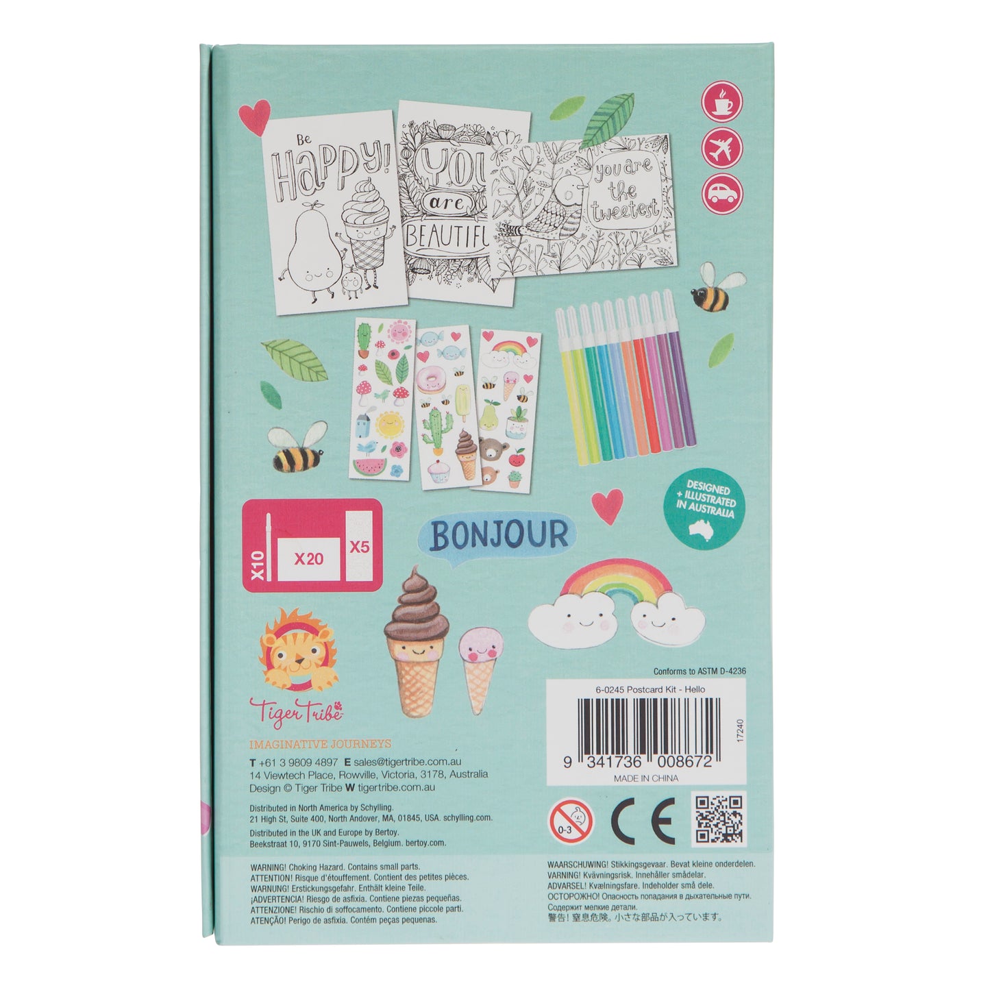 Postcard Kit — Assorted Greeting Postcards for Correspondence, Collecting, and Crafts