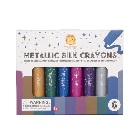 Tiger Tribe | Metallic Silk Crayons | Set Of 6 Colours 