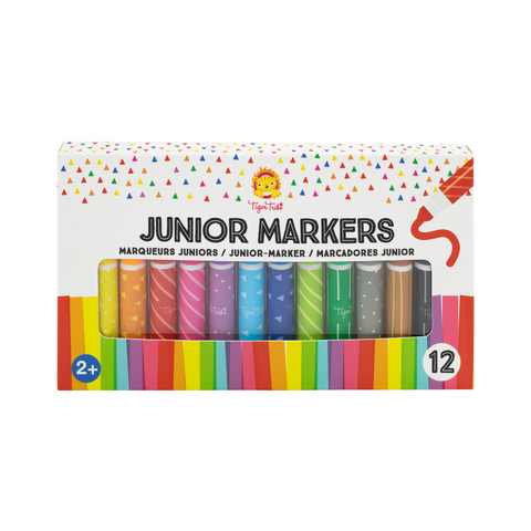 Tiger Tribe | Junior Washable Markers | 12 Vibrant Colours