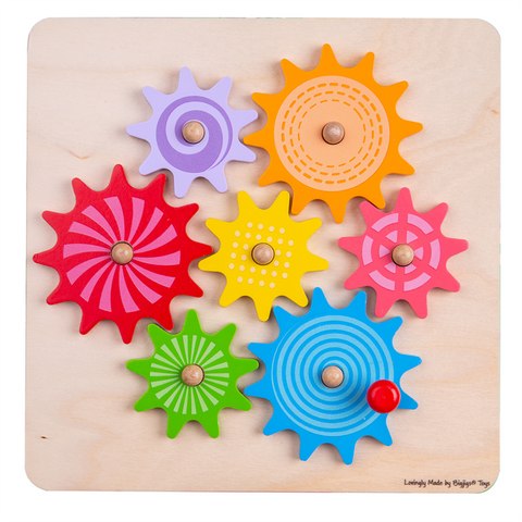 Bigjis | Cog Puzzle | Colourful Wooden Toddler Toys | Sweet Pea 