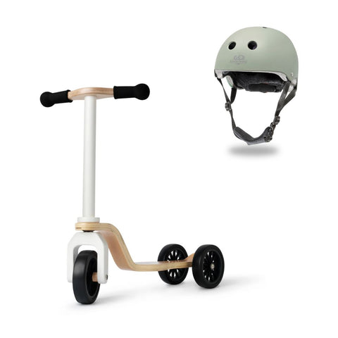 Buy Online Kinderfeets Toddler Scooter And Helmet - Silver Sage