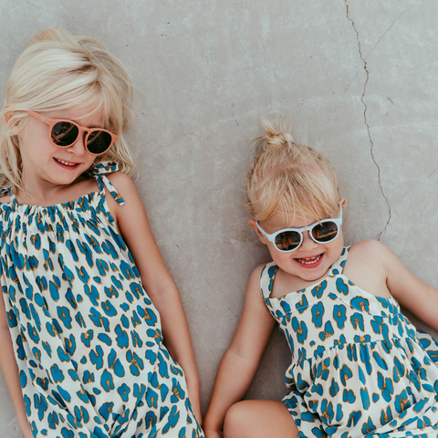 5-6-year-old kids are wearing our Little Sol+ Sunglasses.