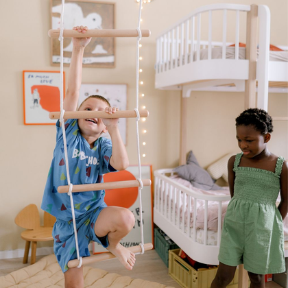 Kids' are playing with kinderfeets claiming ladders