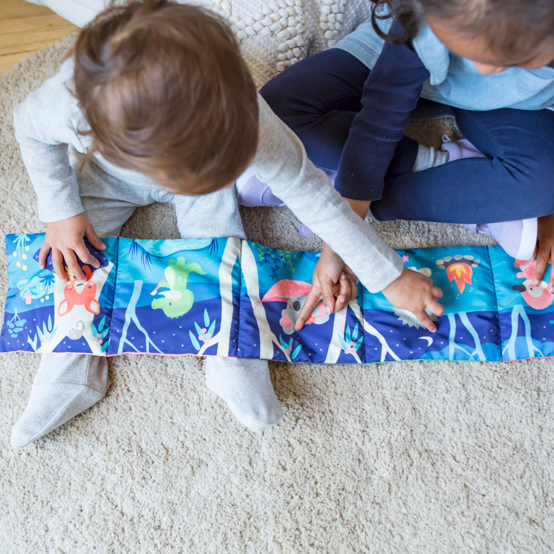 Kids' night time activities with our rag books.