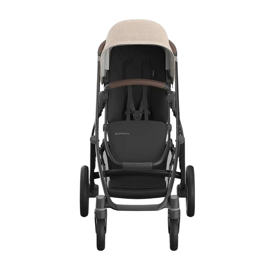 uppababy uae UppaBaby UAE | Vista V3 Stroller Liam Oat Mélange Carbon Frame Chestnut Leather