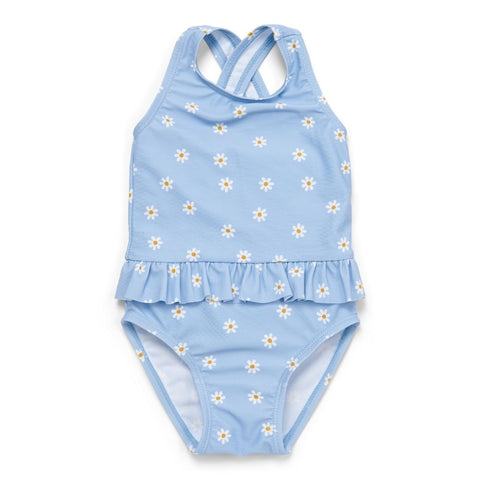 *Pre-order May* Swimsuit Ruffles Blue Daisies