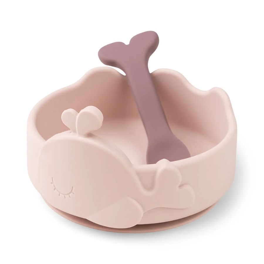 Silicone Stick & Stay Bowl & Baby Spoon - Wally