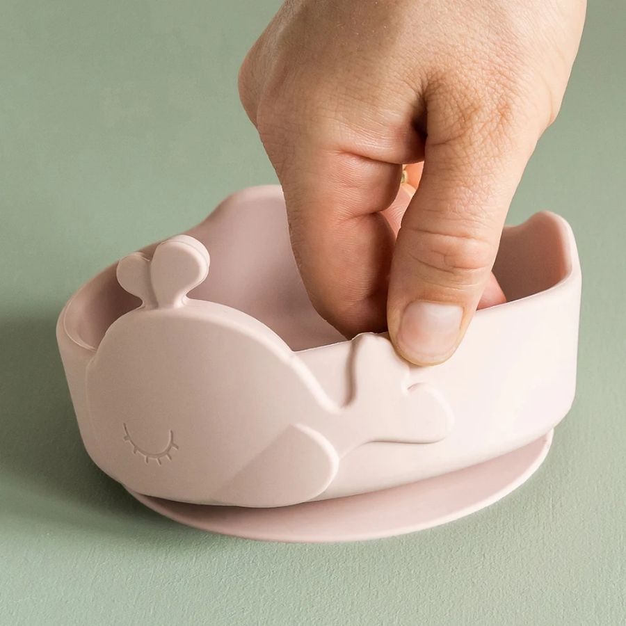 Silicone Stick & Stay Bowl & Baby Spoon - Wally