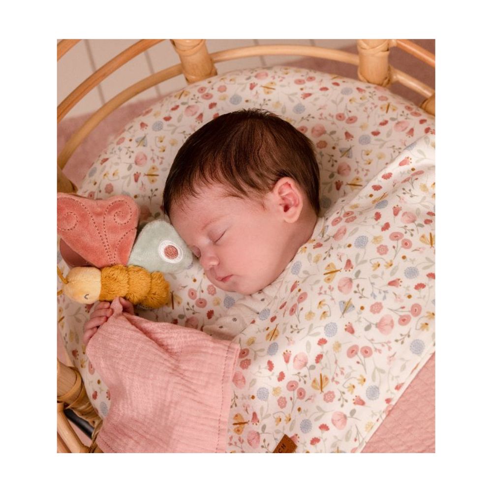 Bassinet Blanket Flowers & Butterflies - 82% Cotton Fabric