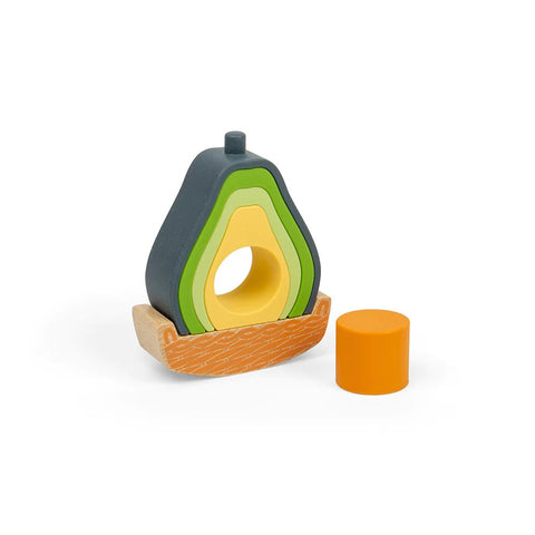 Bigjigs | Silicone Rocking Avocado Wooden Toy | 100% FSC Certified
