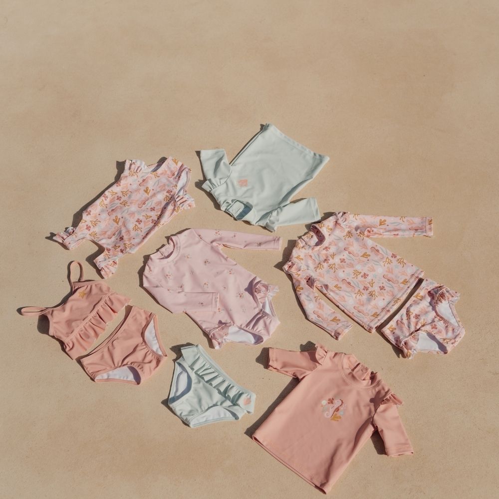 Swim Bikini Pant Ruffles Ocean Dreams Pink