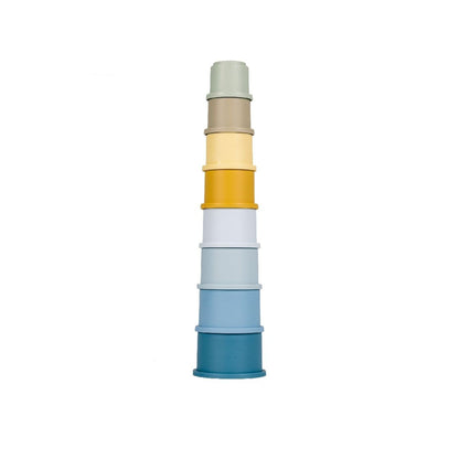 Pack Of 8 Little Dutch Stacking Cups Blue - Buy From Sweet Pea