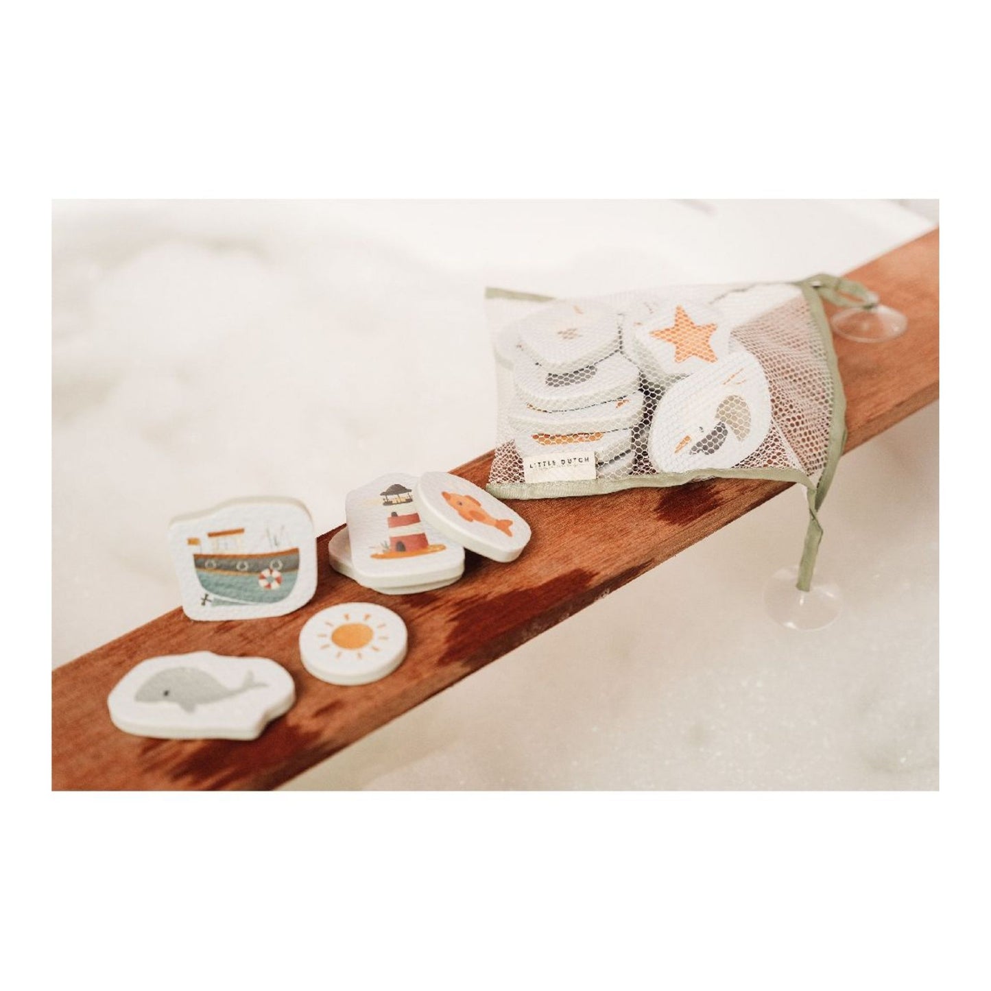 Bath Foam Toys Sailors Bay - Set With 16 Pieces - Little Dutch
