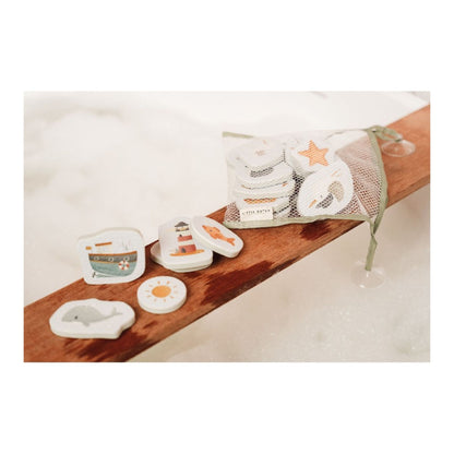 Bath Foam Toys Sailors Bay - Set With 16 Pieces - Little Dutch
