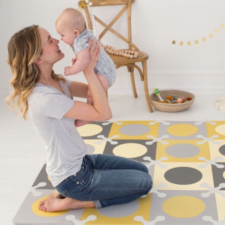 Skip Hop Playspot Geo Interlocking Floor Tiles Play Mat for Nursery and Playroom