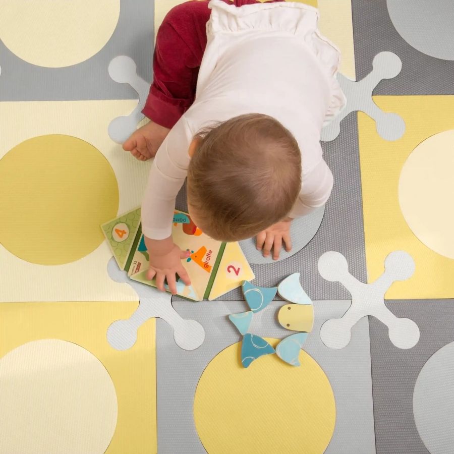 Skip Hop Playspot Geo Interlocking Floor Tiles Play Mat for Nursery and Playroom
