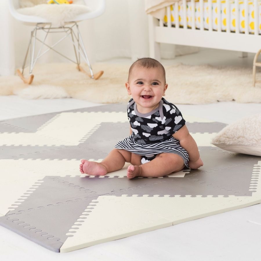Skip Hop Playspot Geo Interlocking Floor Tiles Play Mat for Nursery and Playroom