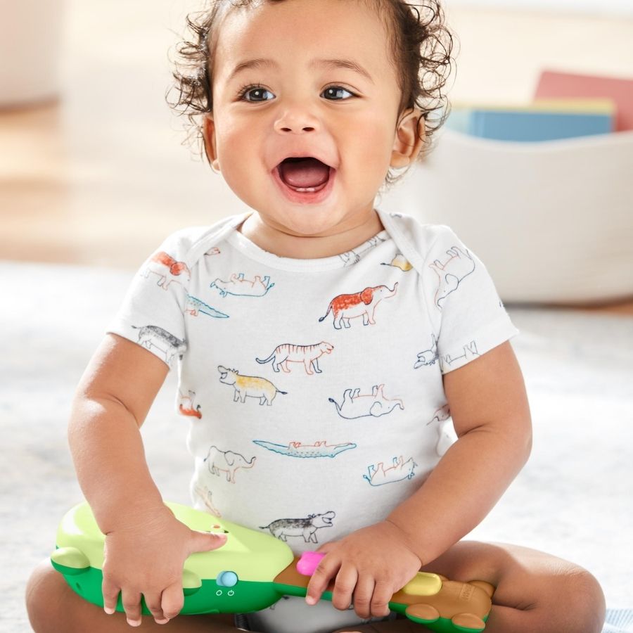 Skip Hop Farmstand Rock Toy -A-Mole Guitar, Zoo Fill Up Fountain & Zoo Ring Toss Toys