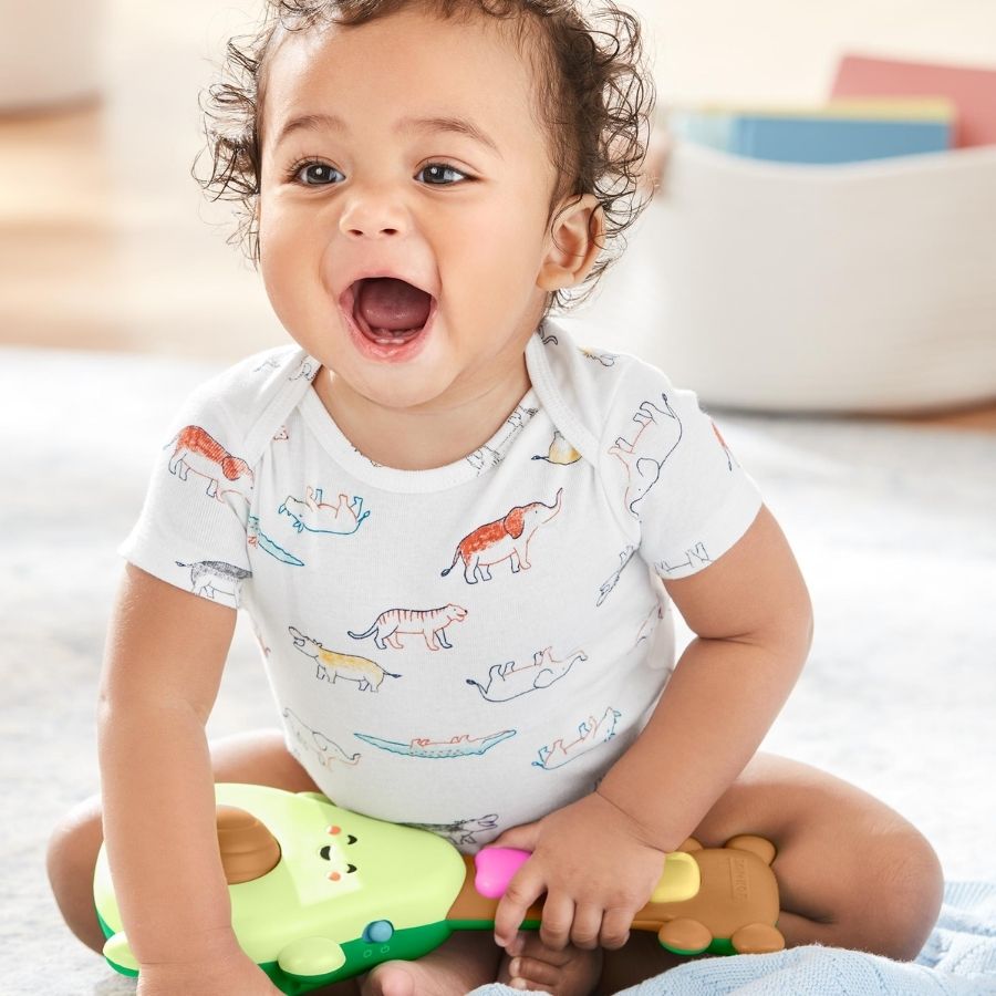 Skip Hop Farmstand Rock Toy -A-Mole Guitar, Zoo Fill Up Fountain & Zoo Ring Toss Toys