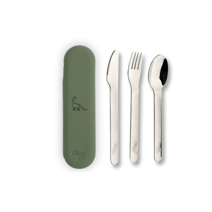 Citron PLA Tableware and Cutlery Set with Case - Sustainable Reusable Kids Dinnerware
