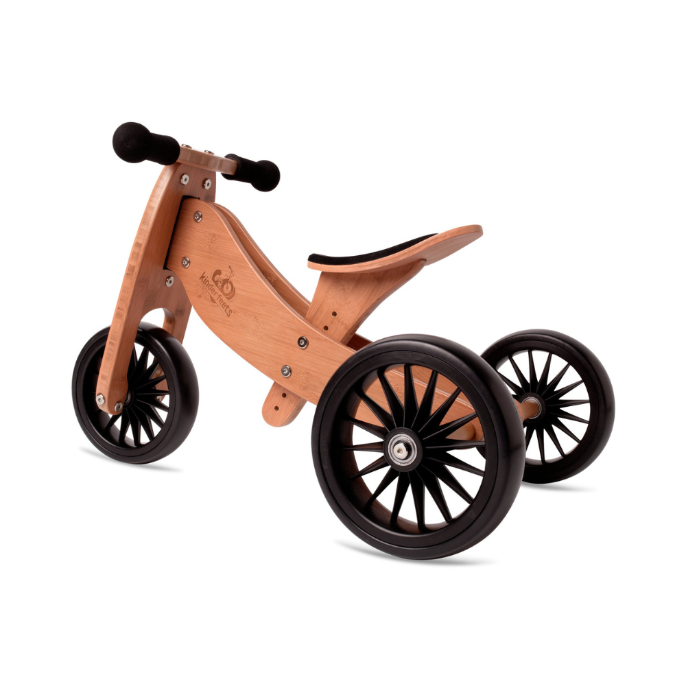 Bamboo 2-in-1 Tiny Tot Balance Bike Adventure Bundle (White Helmet + Crate Basket)
