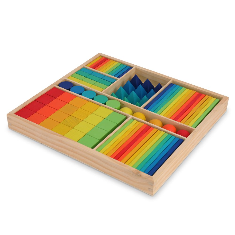 Kinderfeets Wooden Mixed Blocks In Colours - Sweet Pea