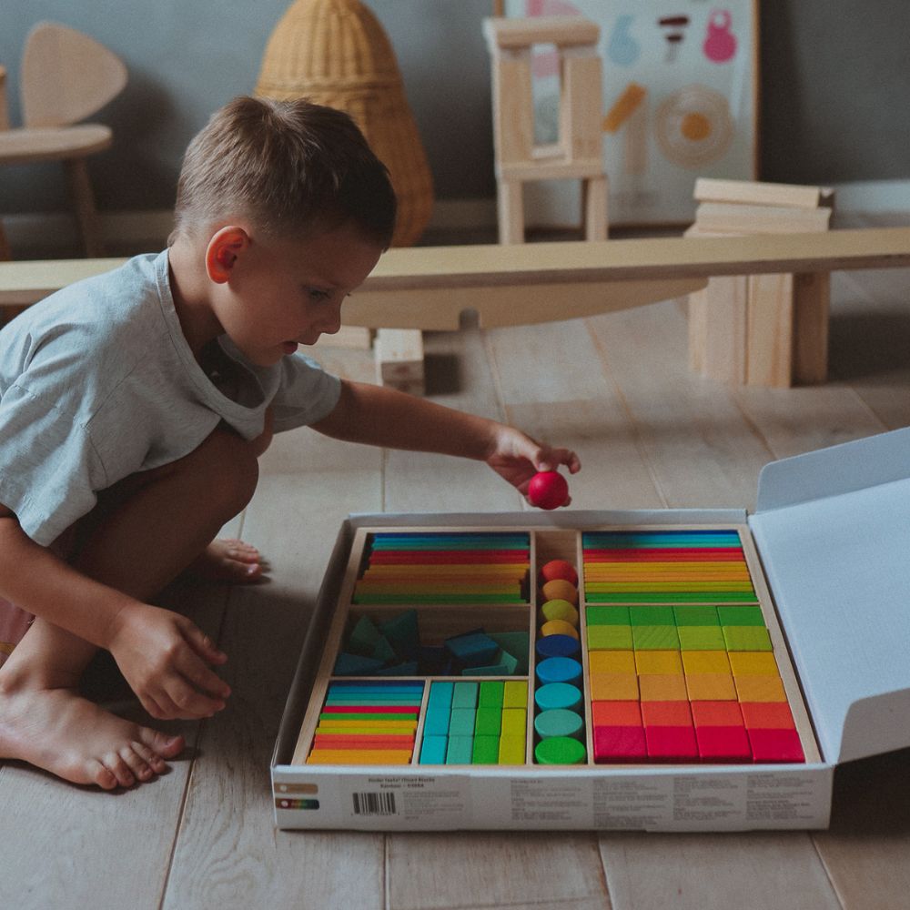 Kinderfeets Wooden Mixed Blocks In Colours 