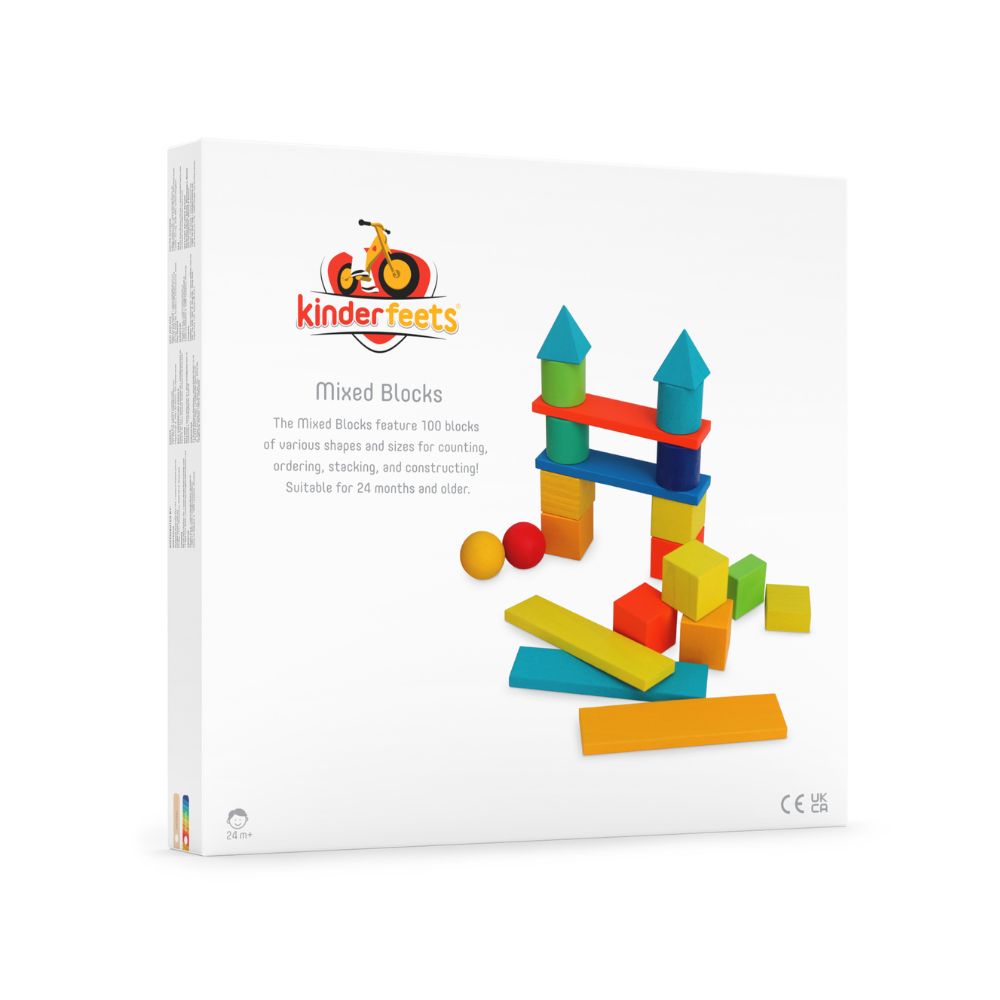 Mixed Blocks Building Set for Creative Play, Sorting, Stacking and Learning