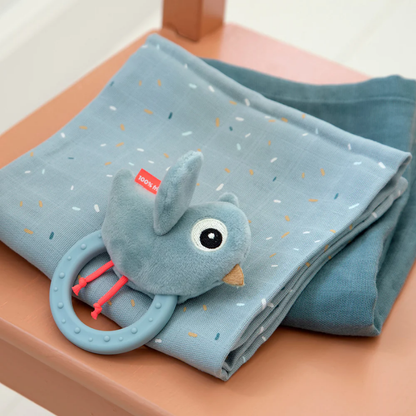 Sensory Rattle with Teether - Birdee