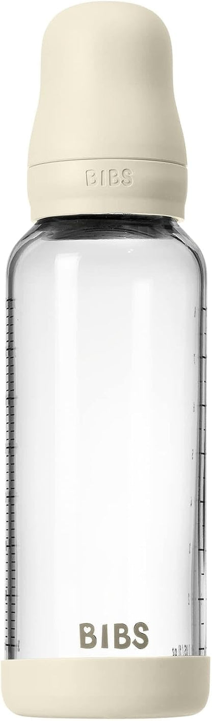 Baby Glass Bottle Round 1 Pack Latex 240ml Medium Flow