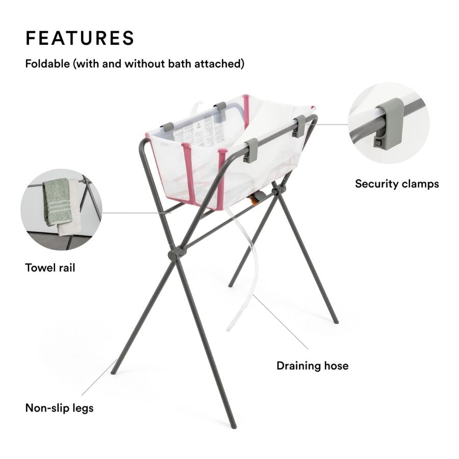 حامل حمام مرن باللون الرمادي