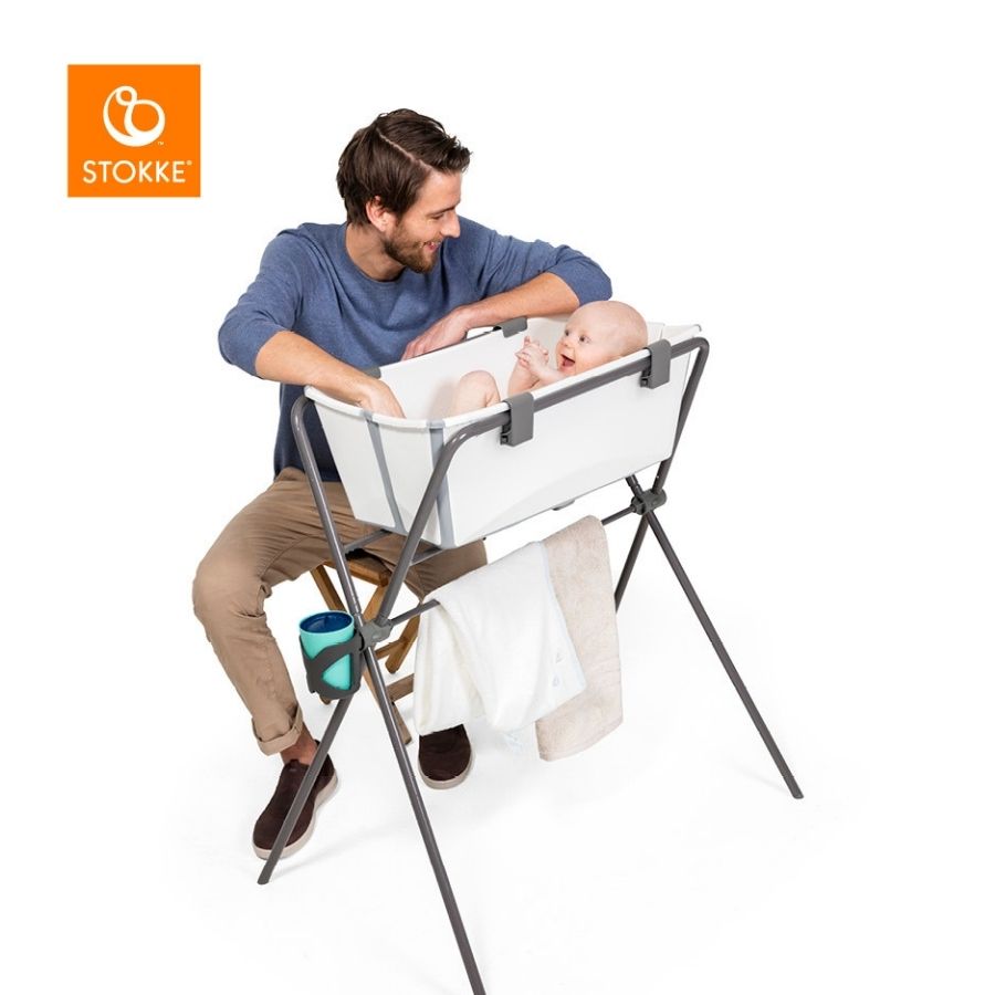 حامل حمام مرن باللون الرمادي