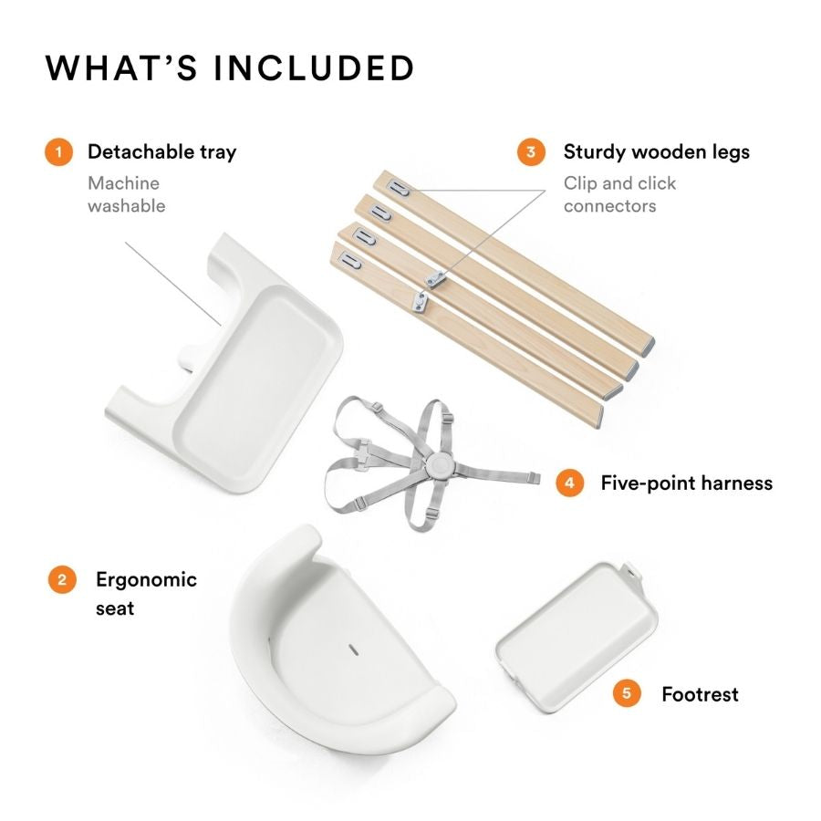 كرسي كليك المرتفع باللون الأبيض