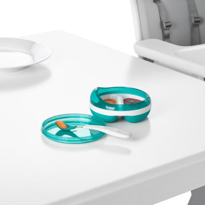 مجموعة ملاعق التغذية المصنوعة من السيليكون الناعم - أزرق مخضر