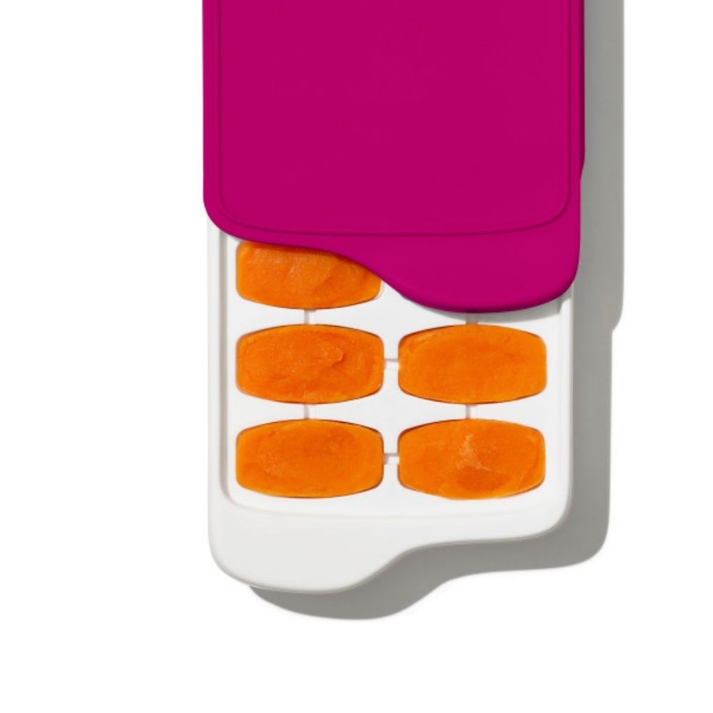 صينية تجميد طعام الأطفال - وردي